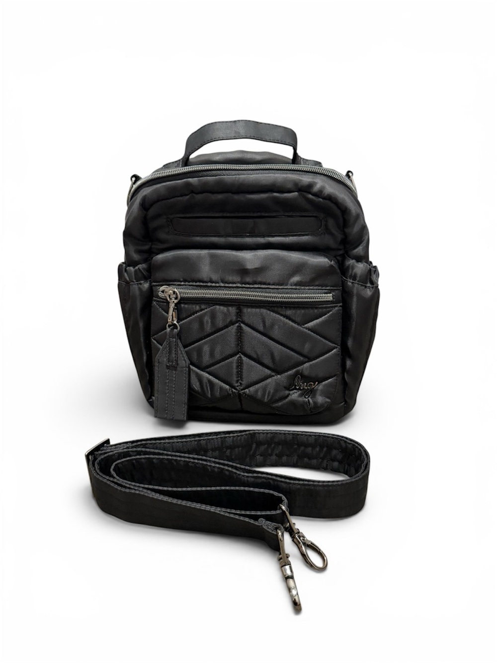 Lug alpine crossbody in black